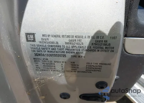 2008 Chevrolet Hhr Ls from USA, damaged, VIN 3GNDA13D98S600725